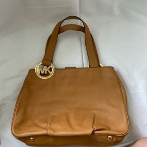 Michael Kors Beige Pebble Leather Hobo Purse